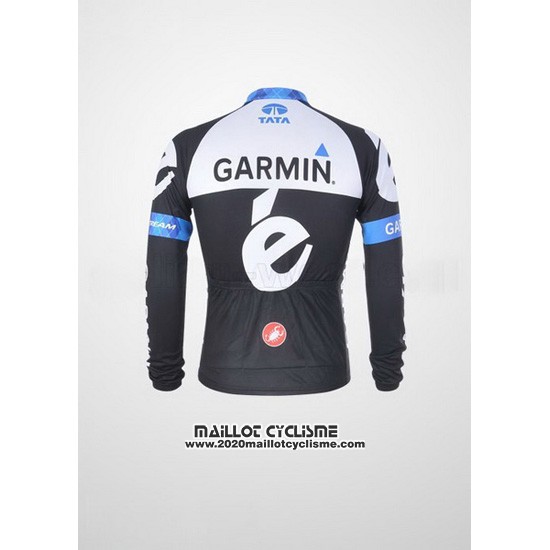 2011 Maillot Ciclismo Garmin Cervelo Blanc et Noir Manches Longues et Cuissard